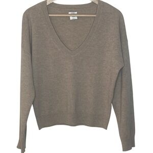 Abercrombie Fitch Womens Brown V Neck Cashmere Sweater Size S
